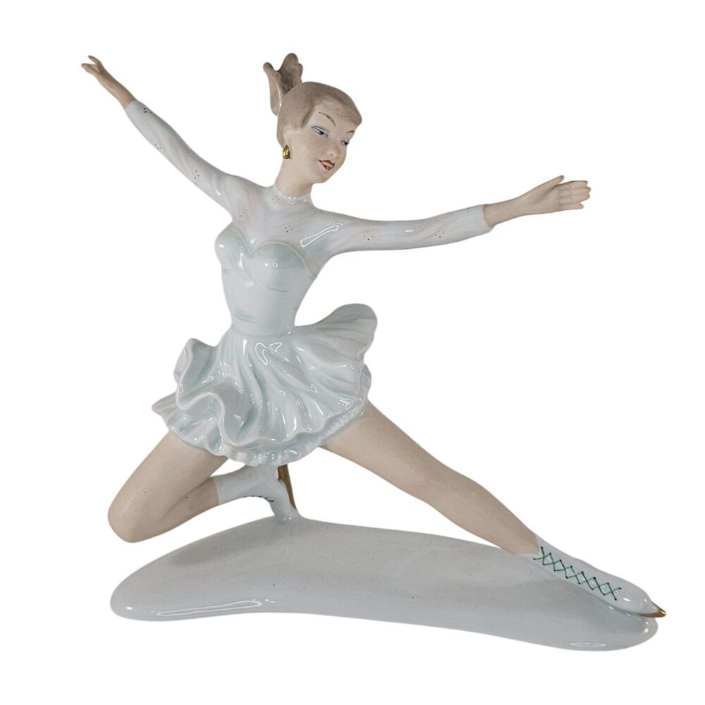 Vintage Wallendorf Porcelain Figurine Olympic Ice Figure Skater Sonja Henie
